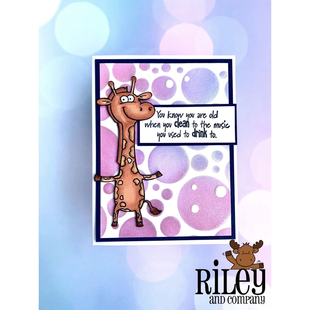 Riley And Company Funny Bones When You Clean Cling Rubber Stamp rwd-1153 Giraffe