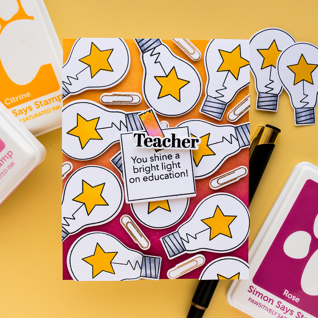 Simon Says Stamp Appreciate You Wafer Dies 1050sdc Celebrate Teacher Card  | color-code:ALT05