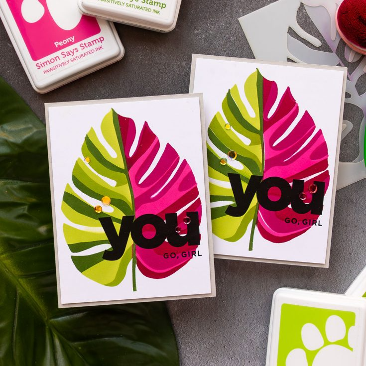 Simon Says Stamp Stencils Monstera 1050mt Cheering for You Encouragement Cards | color-code:ALT08