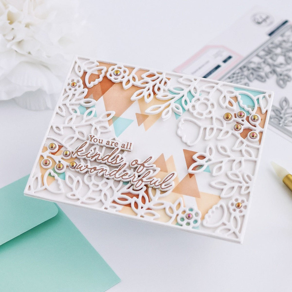 PinkFresh Studio Overlapping Triangles Stencil Set 212323 Geometrical Floral Card | color-code:ALT02