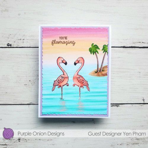 Purple Onion Designs Paloma Cling Stamp pod1349 flamingos