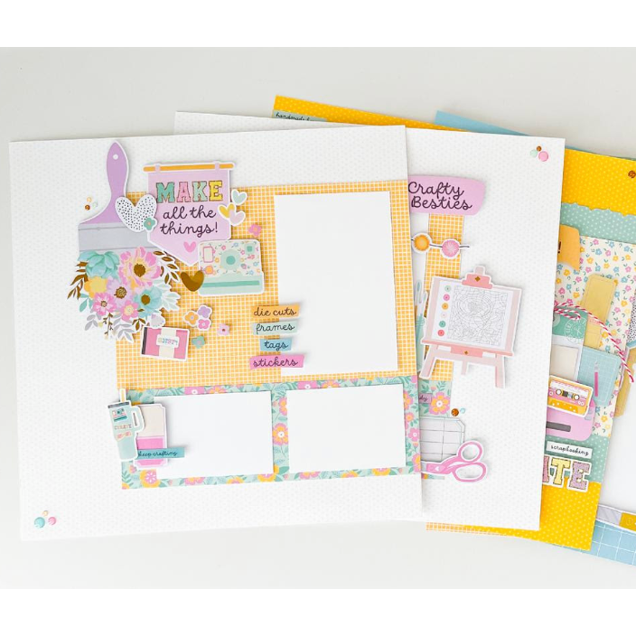 Simple Stories Crafty Things Glitter Enamel Dots 22529 Make All The Things Layout