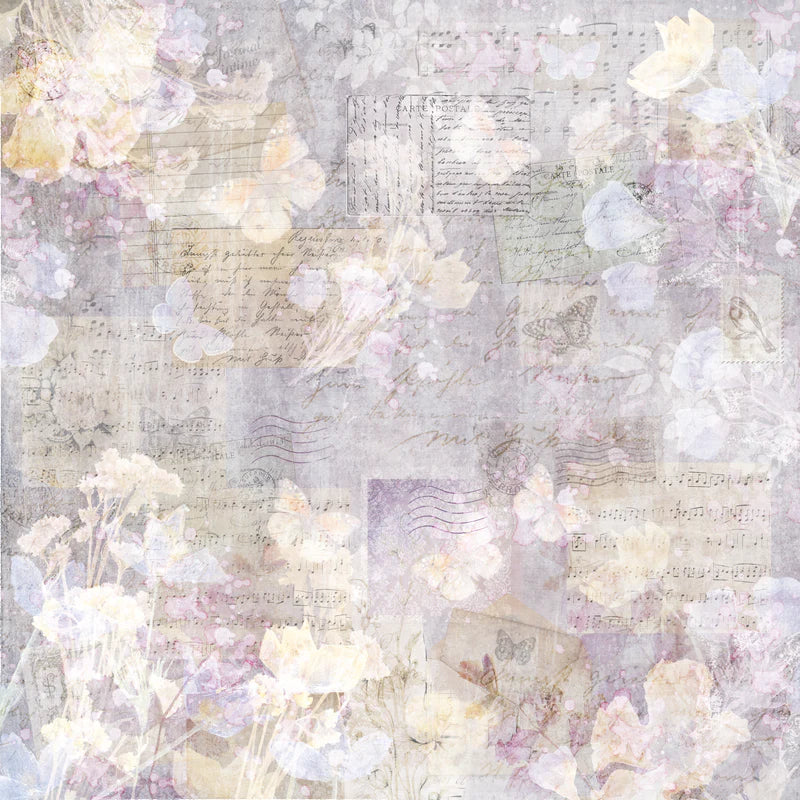 Crafter’s Companion Floral Scrapbook 12 x 12 Paper Pad cc-pad12-flsc Light Pastel Collage