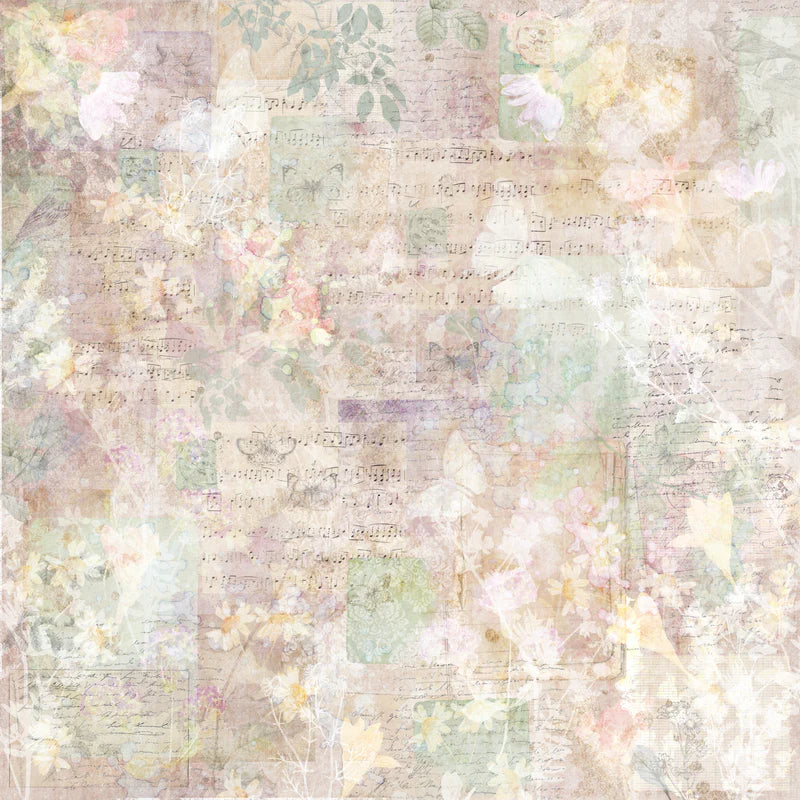 Crafter’s Companion Floral Scrapbook 12 x 12 Paper Pad cc-pad12-flsc Pastel Floral Collage