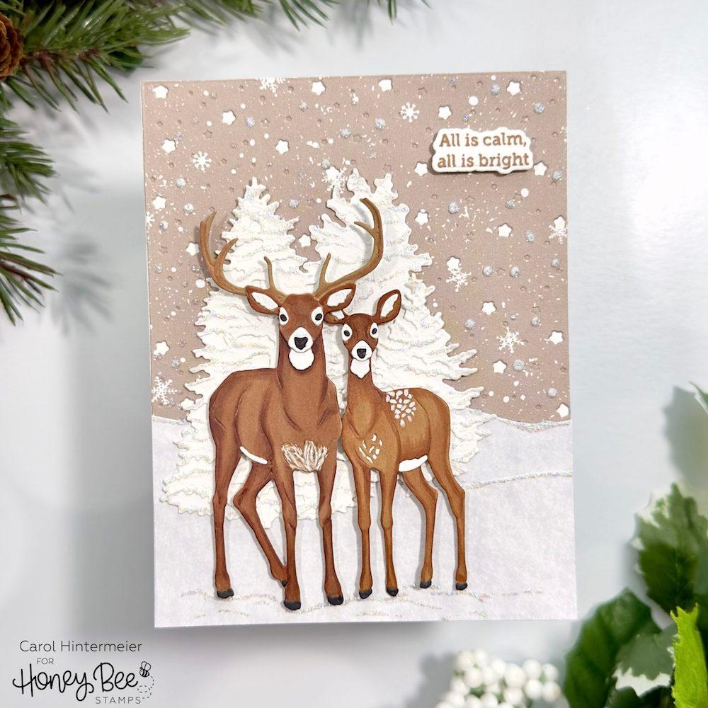 Honey Bee Winter Wonderland 6 x 8.5 Paper Pad hbpa-050 All Is Calm Holiday Card | color-code:ALT01