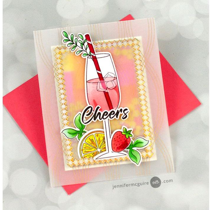 Pinkfresh Studio Cheers Stencils 149322 Cheers Card | color-code:ALT01