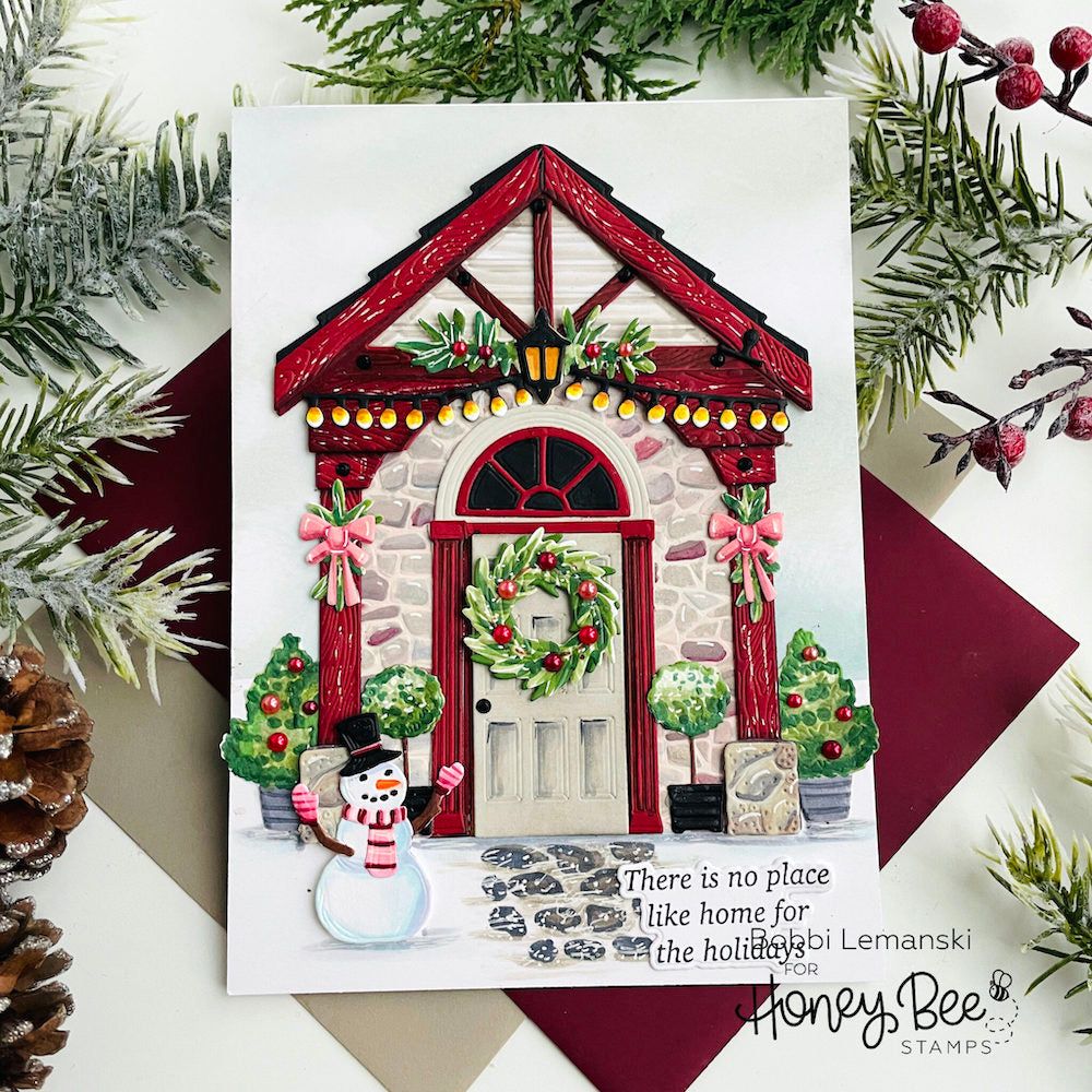 Honey Bee Welcome Home Dies hbds-513 Home for the Holidays Card | color-code:ALT01