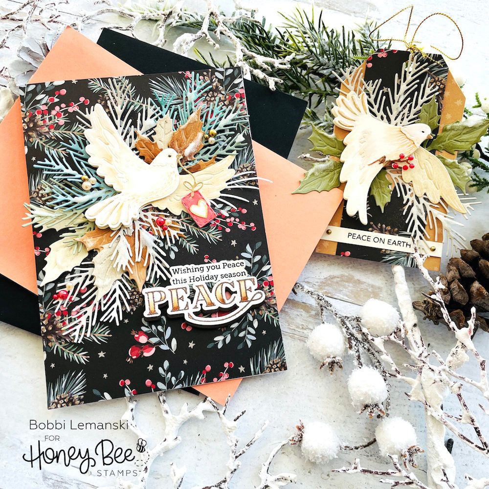 Honey Bee Lovely Layers Doves Dies hbds-lldove Christmas Doves Card | color-code:ALT02