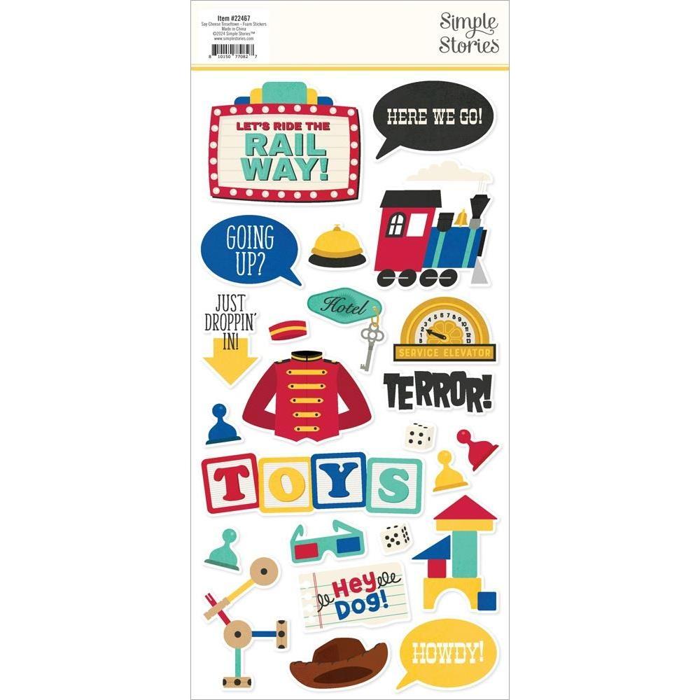 Simple Stories Say Cheese Tinseltown Foam Stickers 22467 Backside View