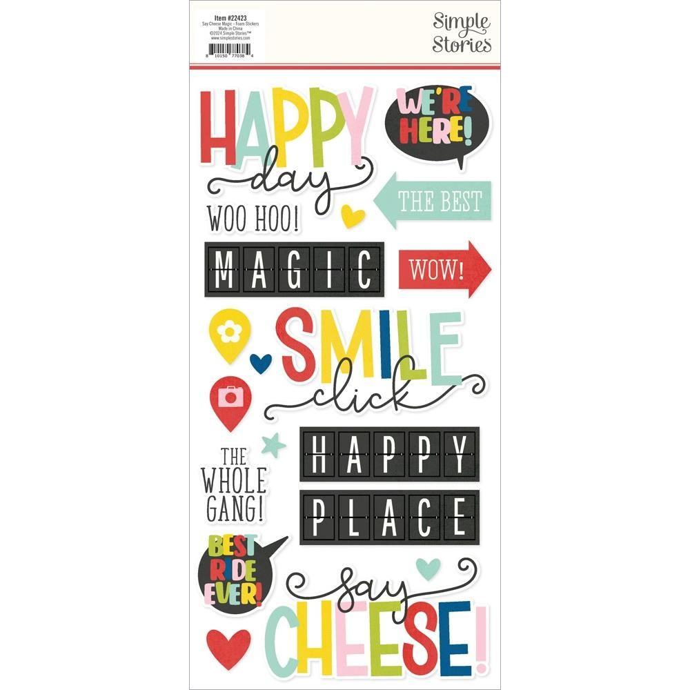 Simple Stories Say Cheese Magic Foam Stickers 22423 Back Of Packaging View