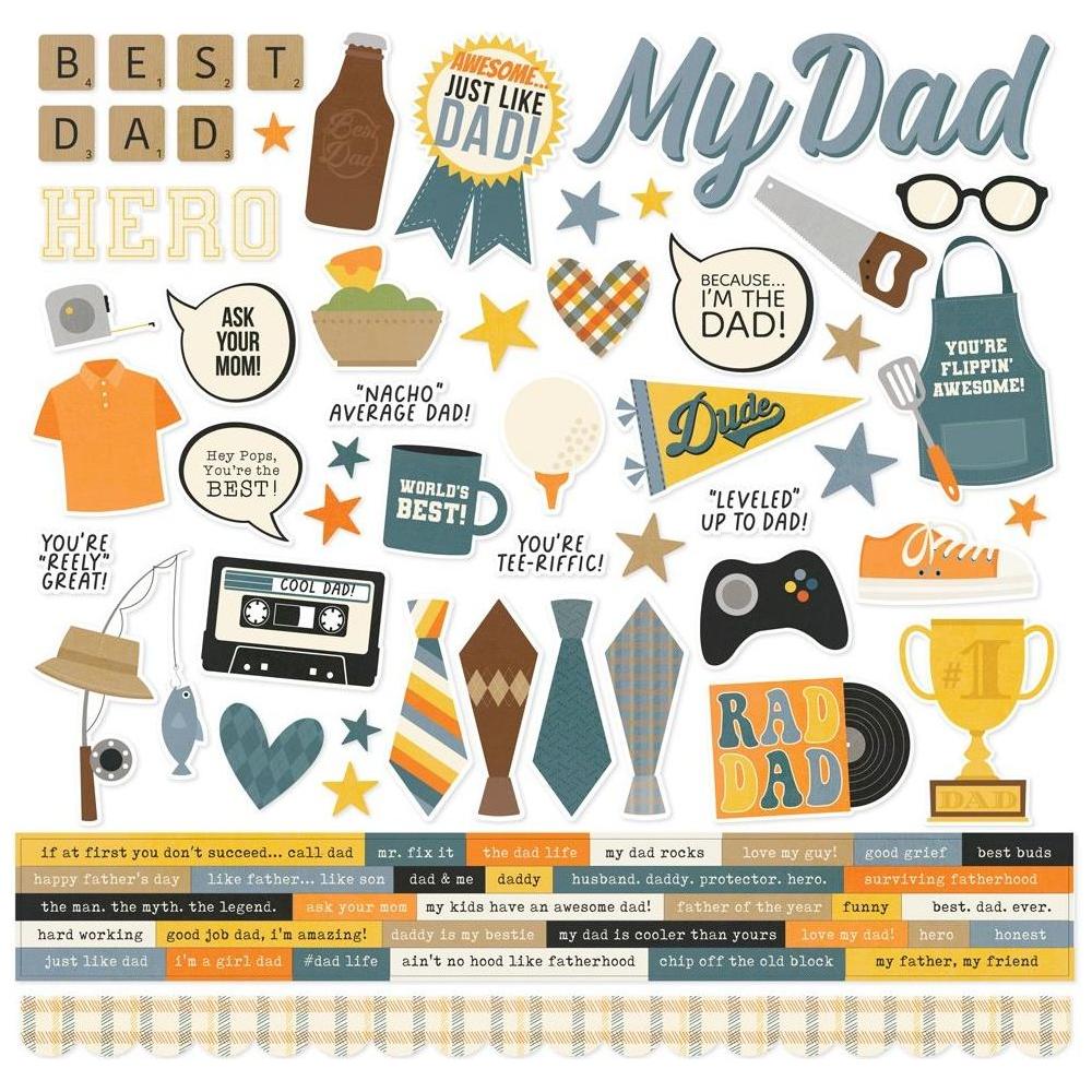 Simple Stories Father's Day 12 x 12 Collection Kit 21936 Cardstock Stickers