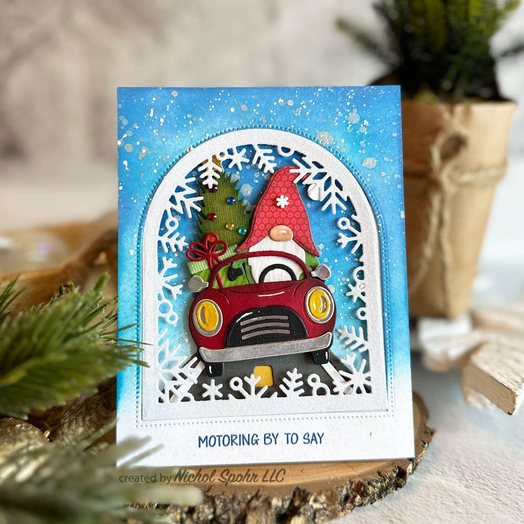 Tim Holtz Distress Frozen Fog Mica Stain Ranger Gnome Holiday Card | color-code:ALT07