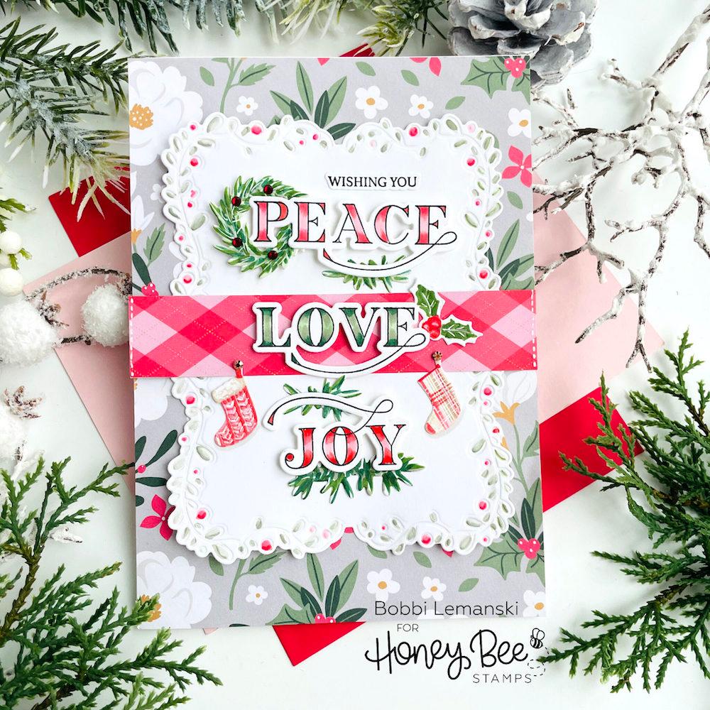 Honey Bee Christmas Market Cart Add On Dies hbds-crsmkt Beautiful Holidays Card | color-code:ALT02