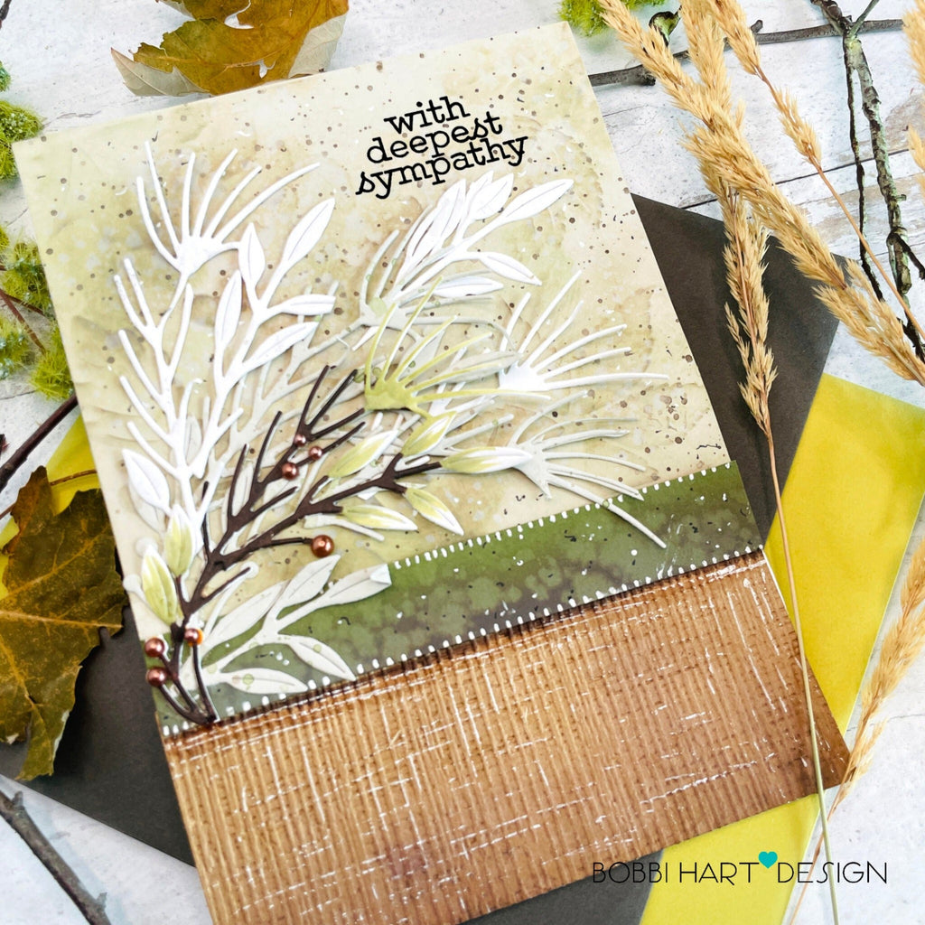 Honey Bee Burlap 3D Embossing Folder hbef-010 Deepest Sympathy Card | color-code:ALT01