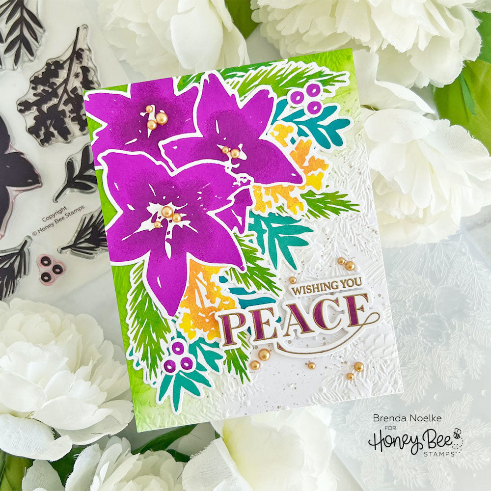 Honey Bee Peace, Love, Joy Clear Stamps hbst-508 Wishing You Peace Card | color-code:ALT01