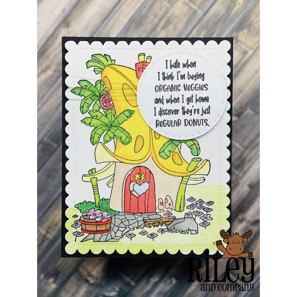 Riley and Company Funny Bones Organic Veggies Cling Rubber Stamp rwd-1151 Organic