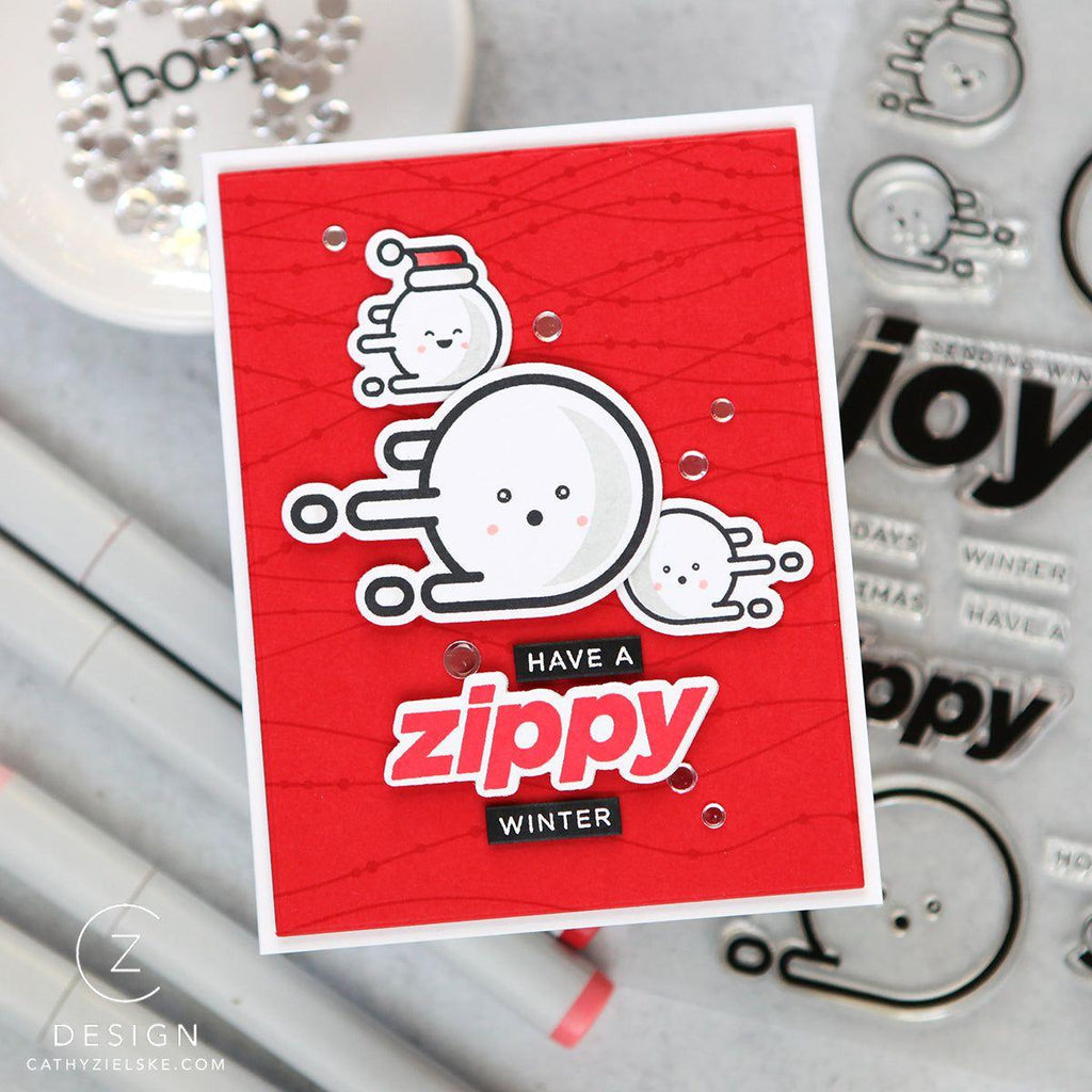 CZ Design Stamps and Dies Zippy Winter set863zw Sweet Wishes Winter Card | color-code:ALT01