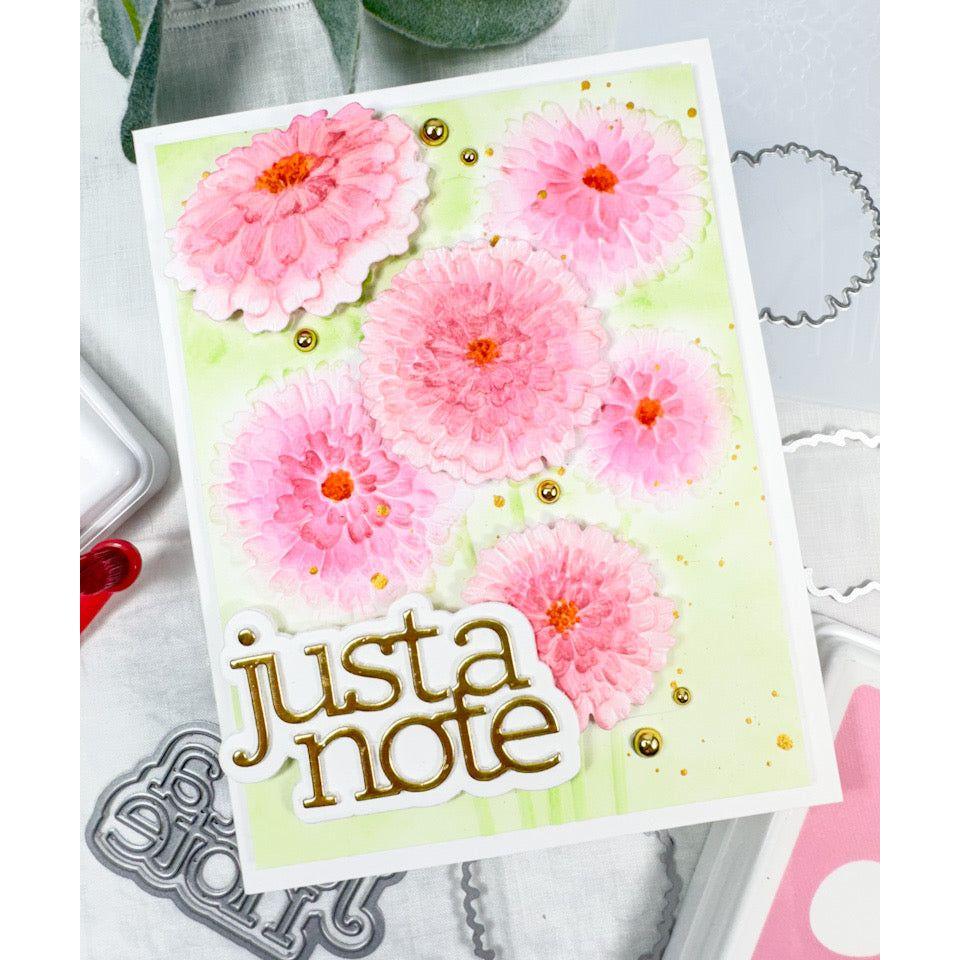 Simon Says Stamp Embossing Folder and Cutting Dies Zippy Zinnias sfd401 Sunny Vibes Just a Note Card | color-code:ALT03