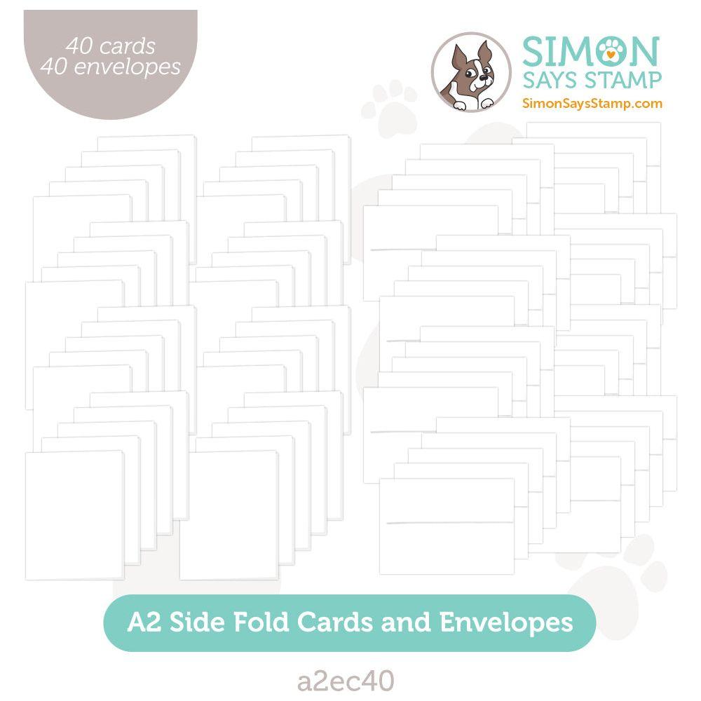 Simon Says Stamp White A2 Side Fold Cards and Envelopes Pack of 40