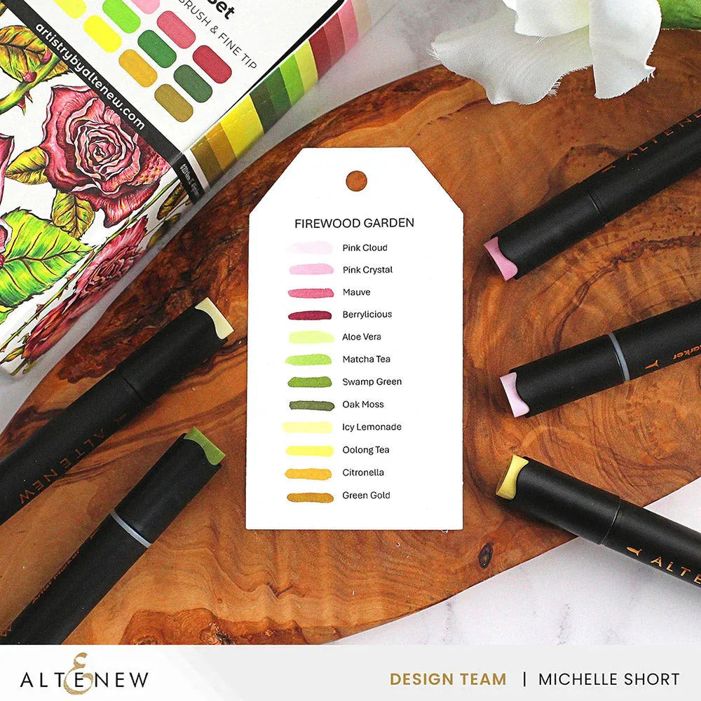 Altenew Firewood Garden Artist Alcohol Markers Set M alt8366 color swatch