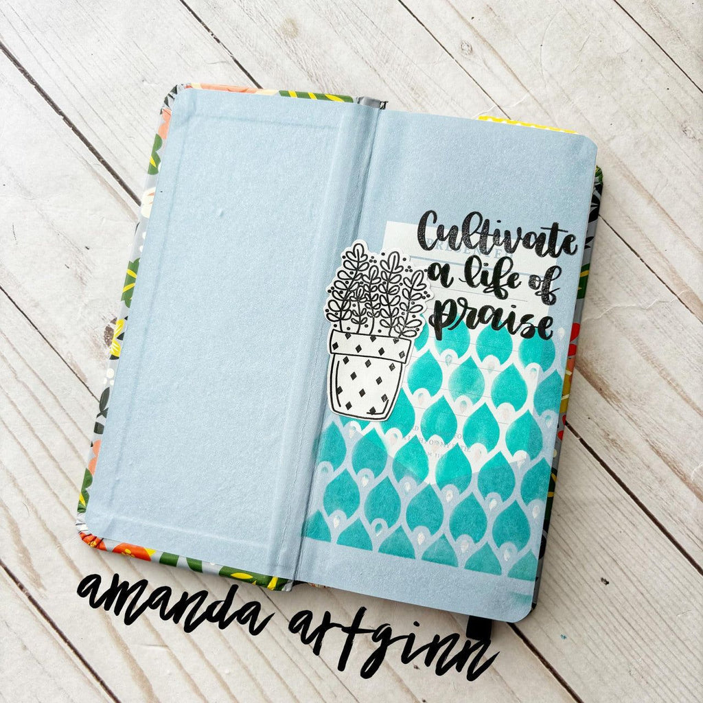 Sweet 'N Sassy Peacock Pattern 6 x 6 Stencil cws-st-24-02 Cultivate A Life Of Praise Journal