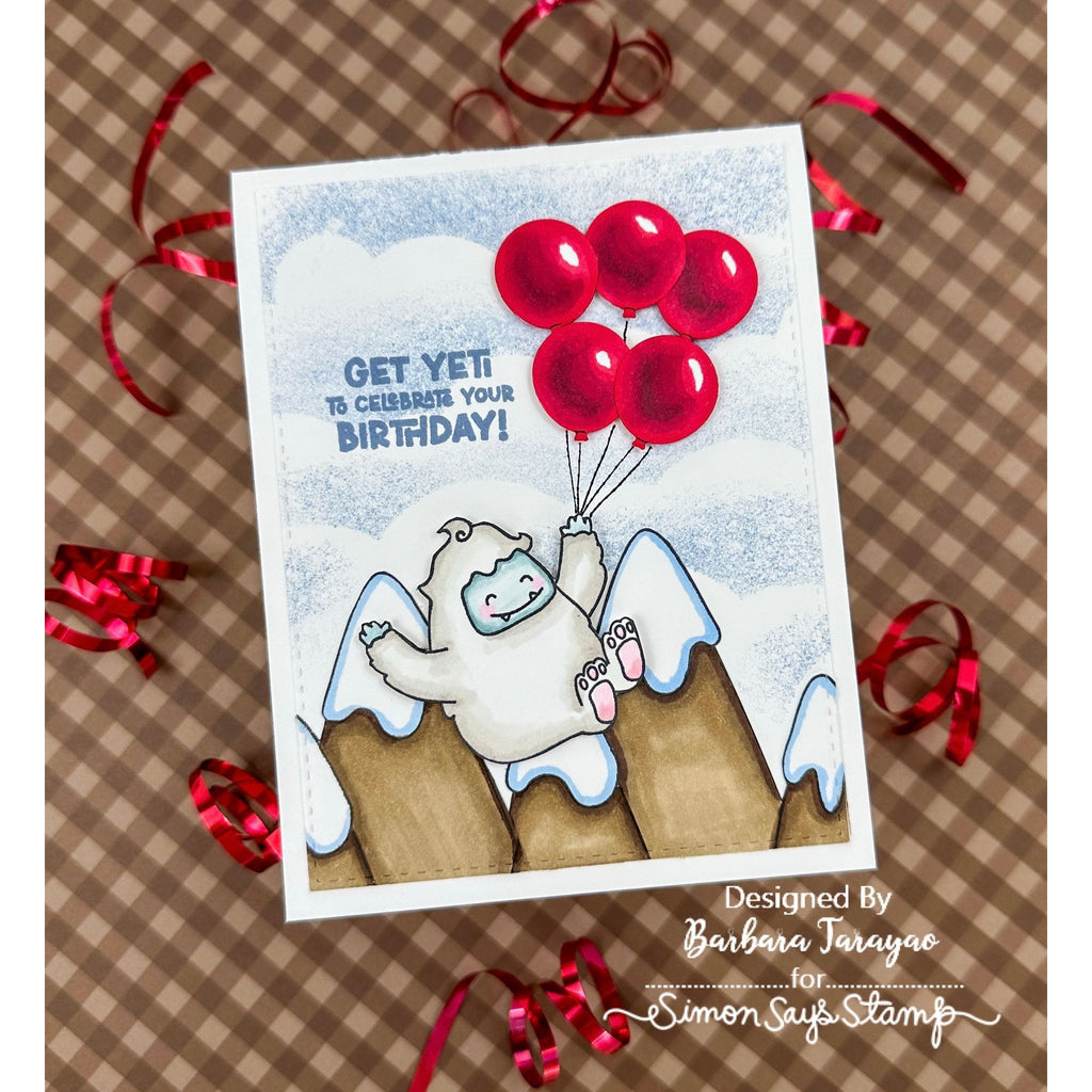 Simon Says Stamp Get Yeti and Balloon Wafer Die 1273sdc Birthday Card