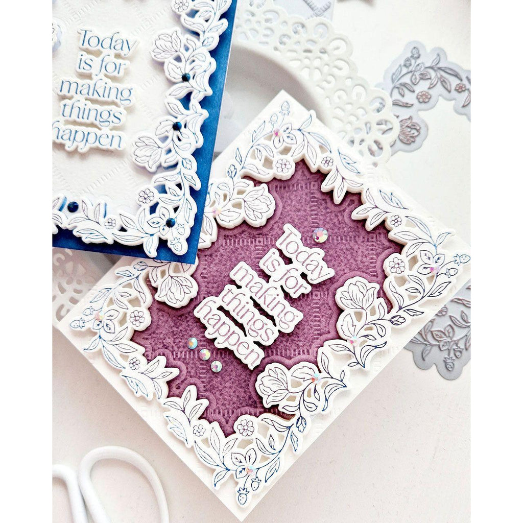 Pinkfresh Studio Making Things Happen Stencil 239324 Elegant Encouragement Card | color-code:ALT01