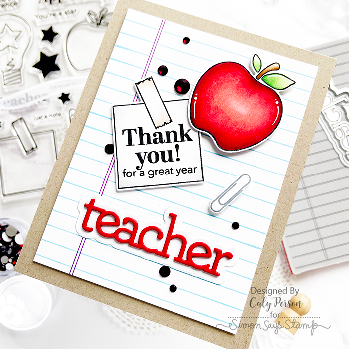 CZ Design Teacher Wafer Dies czd205 Just A Note Teacher Card | color-code:ALT09