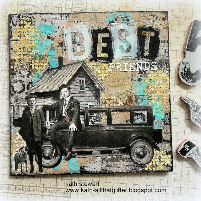 Tim Holtz Cling Rubber Stamps Paint By Number cms483 best friends | color-code:ALT02