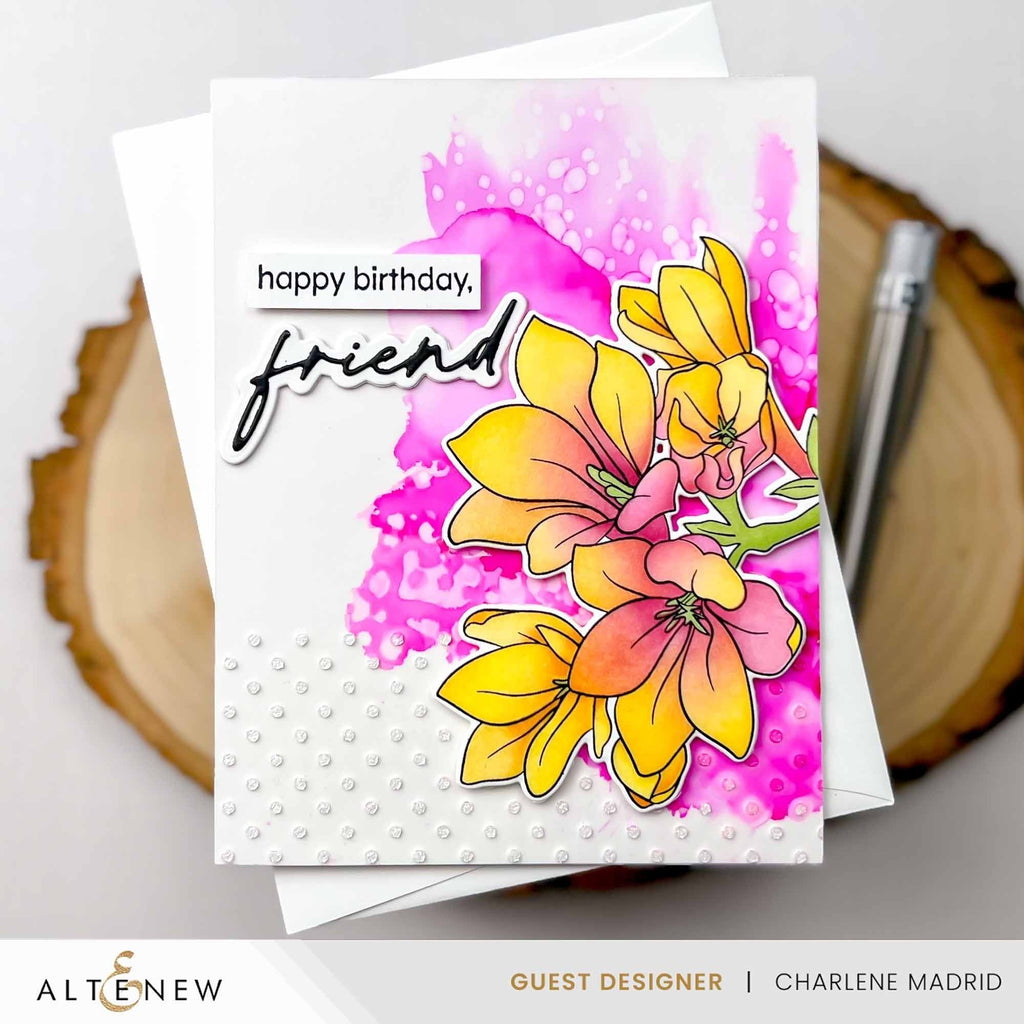 Altenew Build-A-Garden: Blossoming Freesia Set alt8585bn happy birthday