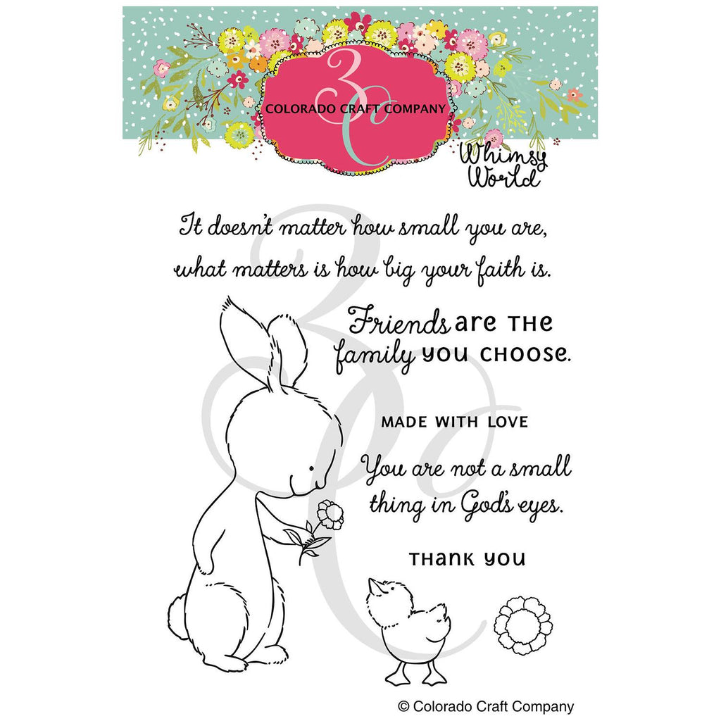 Colorado Craft Company Whimsy World Bunny and Duckling Clear Stamps ww970