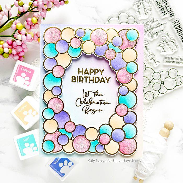 STP-199 Spellbinders Party Balloon Garland Clear Stamps happy birthday | color-code:ALT01