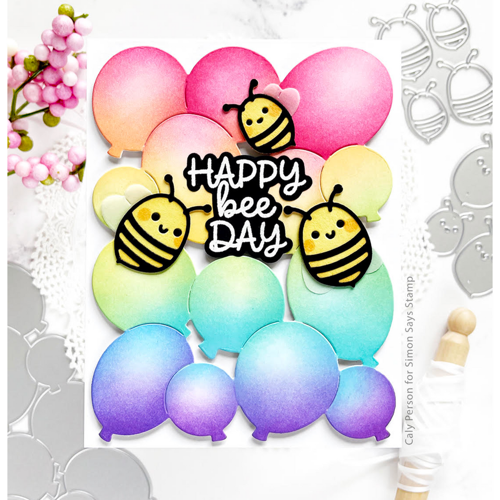 Waffle Flower Balloon Background Die 421354 Happy Bee Day