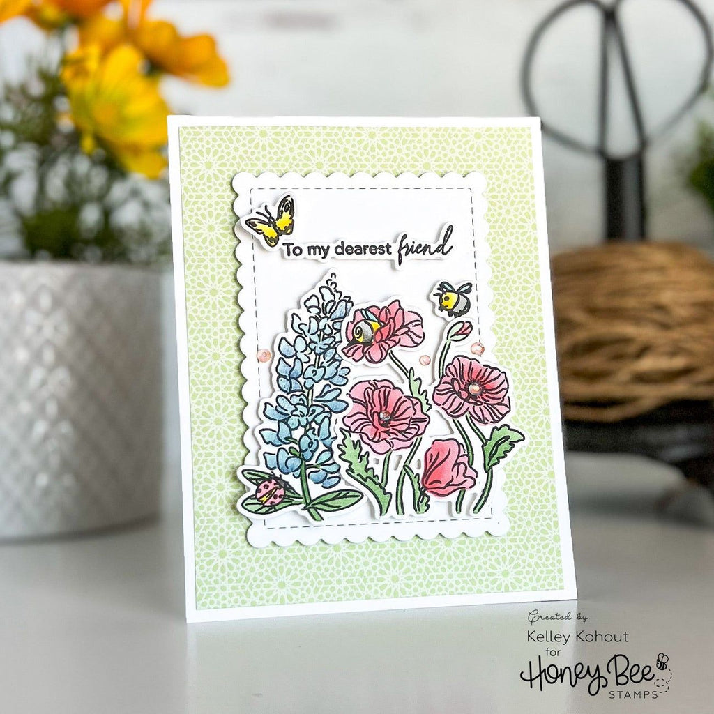 Honey Bee Bees And Bonnets Clear Stamps hbst-541 Dearest Friend Card