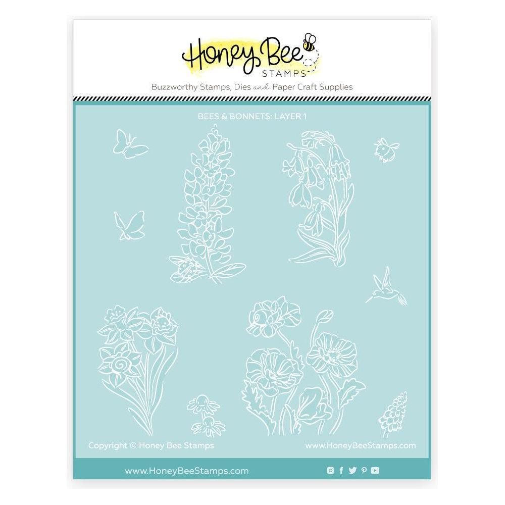 Honey Bee Bees And Bonnets Stencil Set Of 5 hbsl-144 Detailed Product View