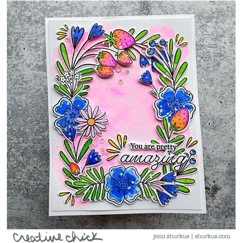 Pinkfresh Studio Berries And Blossoms Bundle You Are Amazing Card | color-code:ALT01