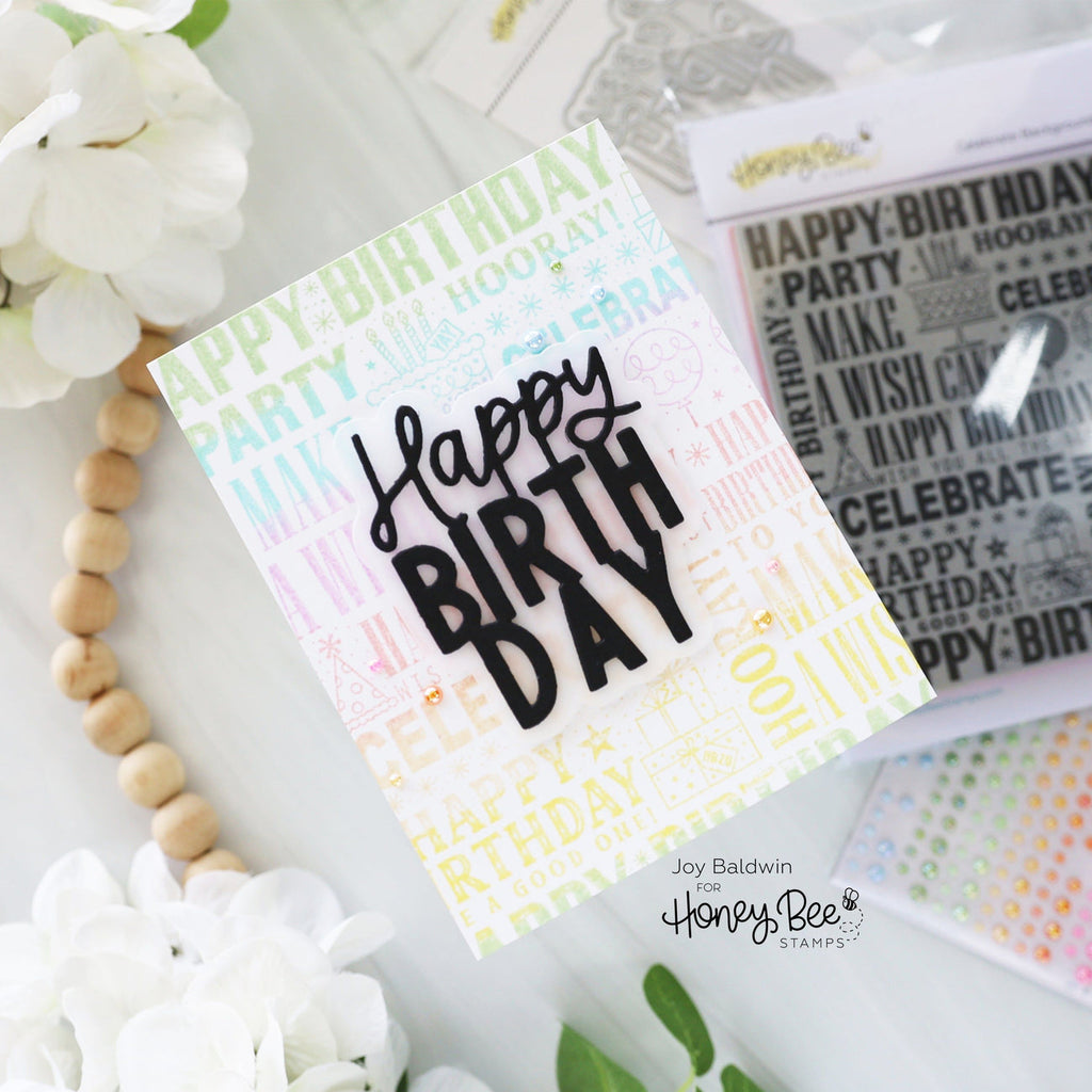 Honey Bee Big Birthday Dies hbds-bigbdy Celebration Card