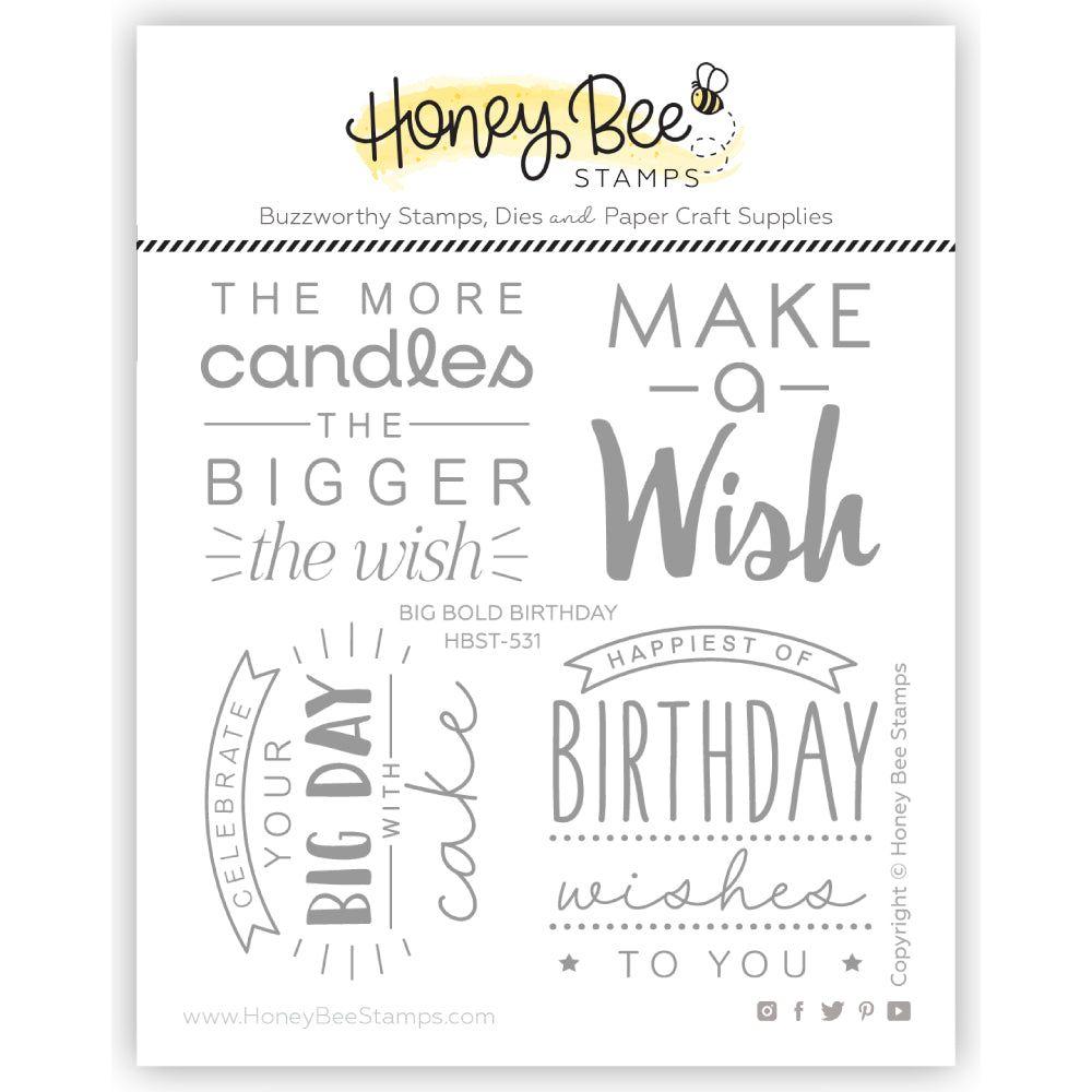 Honey Bee Big Bold Birthday Clear Stamps hbst-531