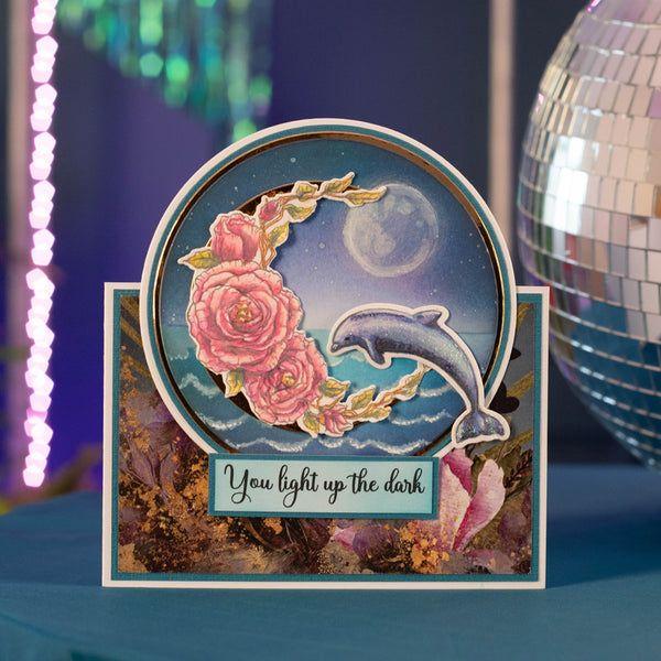 Crafter's Companion Floral Crescent Stamp And Die Set sd-bl-std-flcr You Light Up The Dark Card