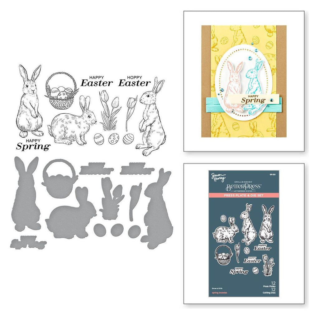 bp-156 Spellbinders Spring Bunnies Press Plate and Die Set product image