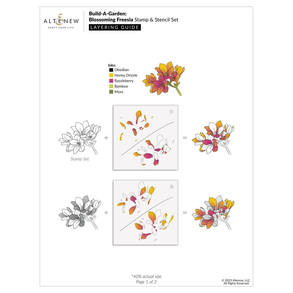 Altenew Build-A-Garden: Blossoming Freesia Set alt8585bn layering guide