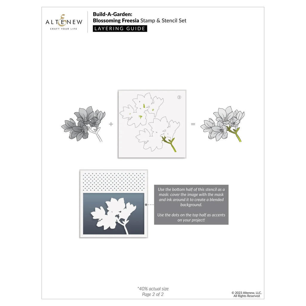 Altenew Build-A-Garden: Blossoming Freesia Set alt8585bn layering guide