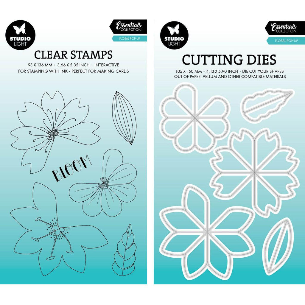 Studio Light Floral Pop-Up Clear Stamps & Dies Bundle