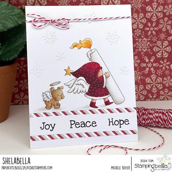 Stamping Bella Winter Sentiment Cling Stamps eb1270 joy peace hope