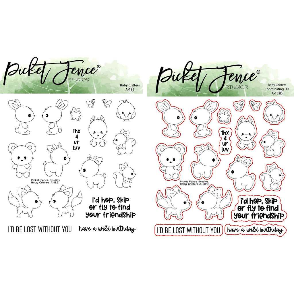 Picket Fence Studios Baby Critters Stamp and Die Bundle