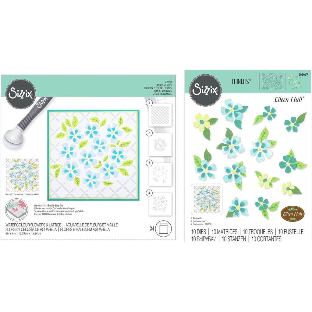 Sizzix Painterly Blooms Dies and Stencil Bundle