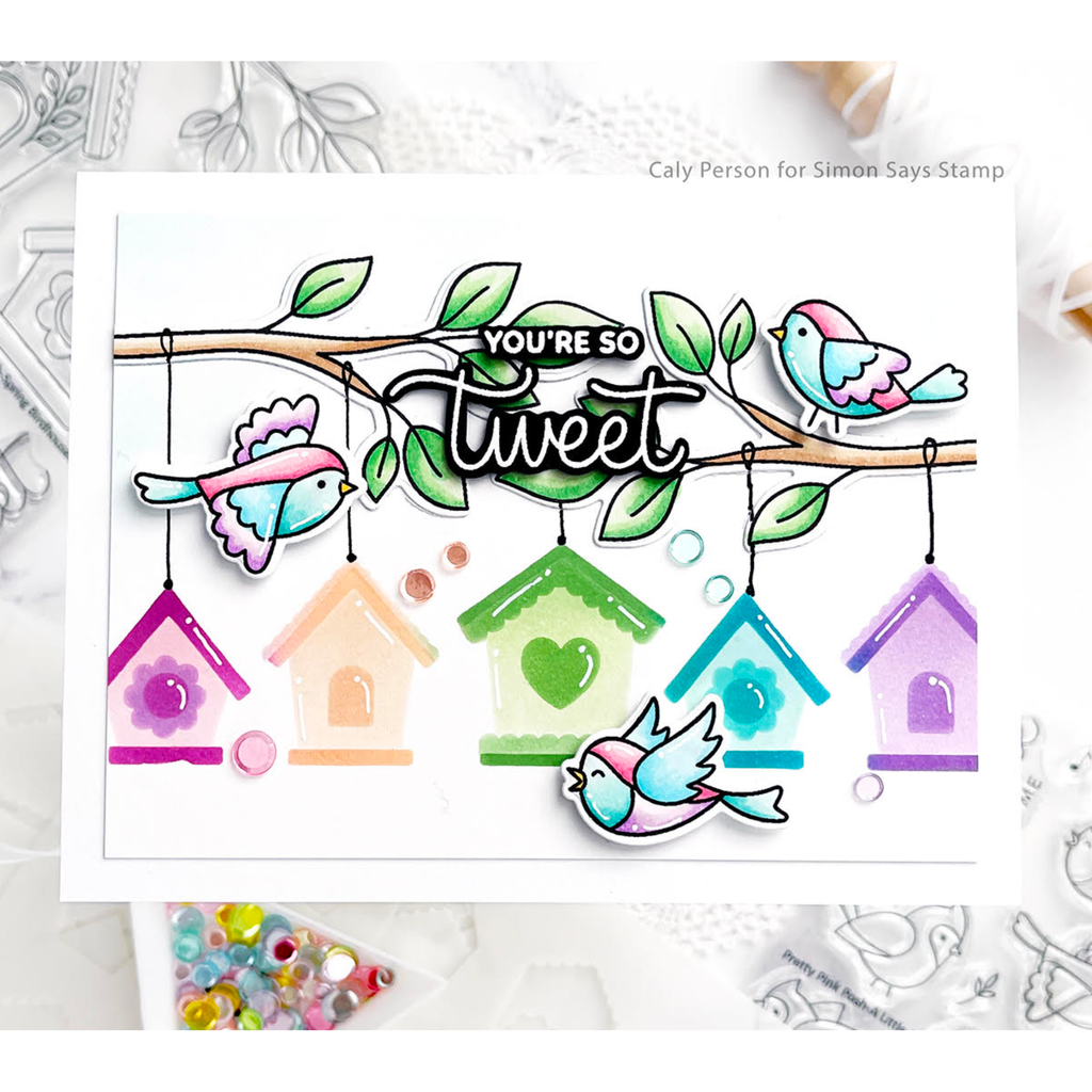 Pretty Pink Posh Layered Birdhouses Stencils Birds | color-code:ALT01