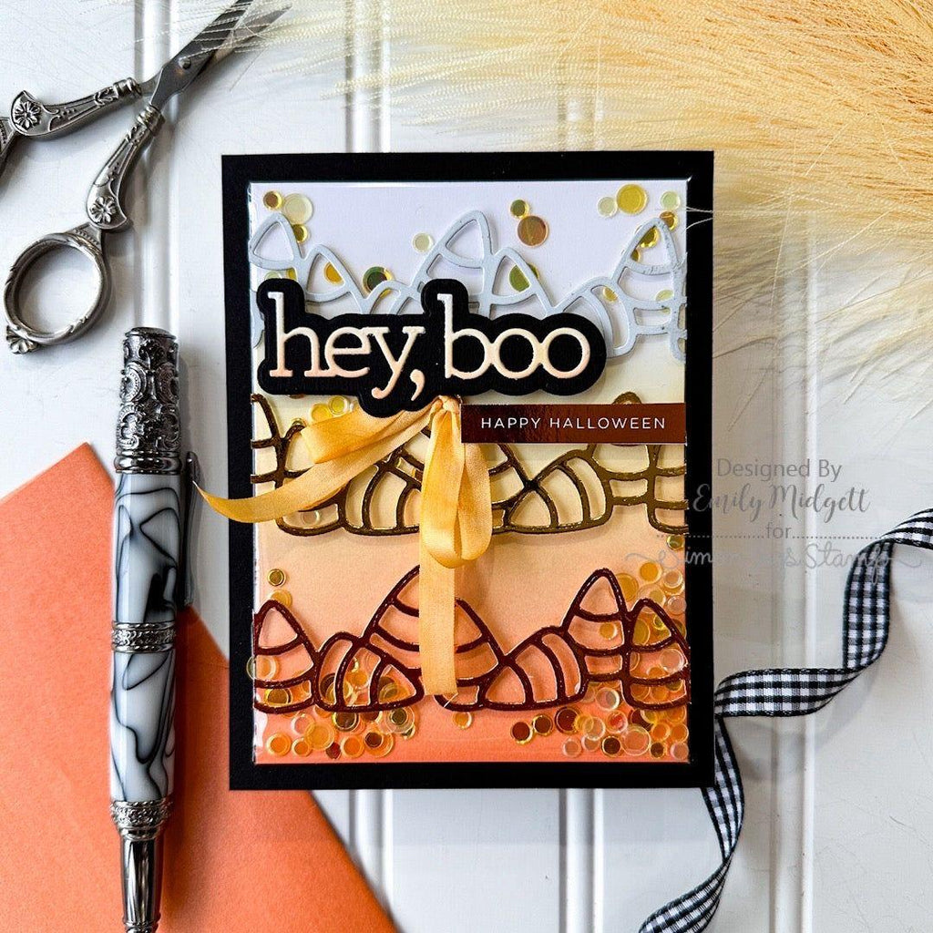 Simon Says Stamp Candy Corn Border Wafer Die 1126sd Cheering for You Halloween Card | color-code:ALT03