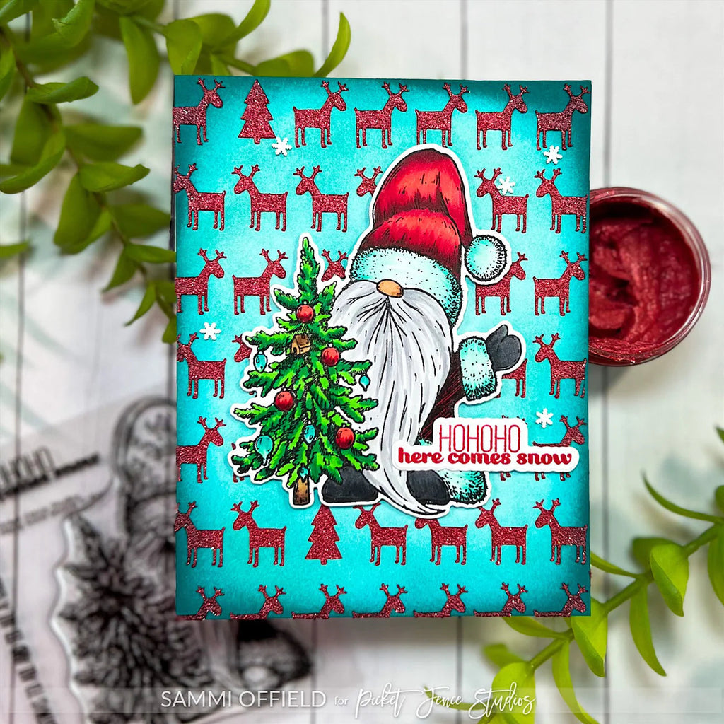 Picket Fence Studios Paper Glaze Luxe Christmas Cardinal Red pgl-114 santa hohoho