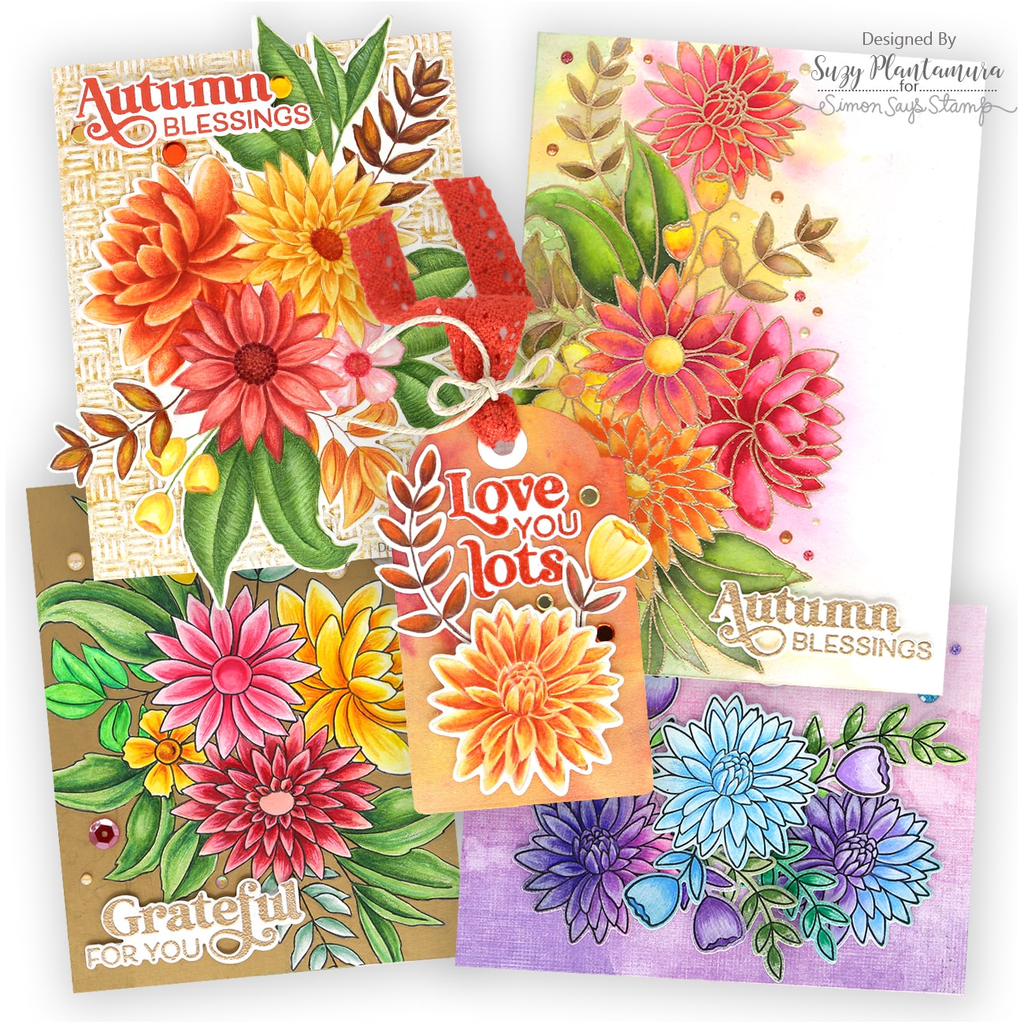 Simon Says Stamp Grateful Florals Wafer Dies 1141sdc Stamptember Autumn Cards and Tag | color-code:ALT04